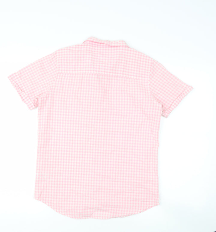 urban boys Boys Pink Check Camel Basic Button-Up Size 13 Years Collared