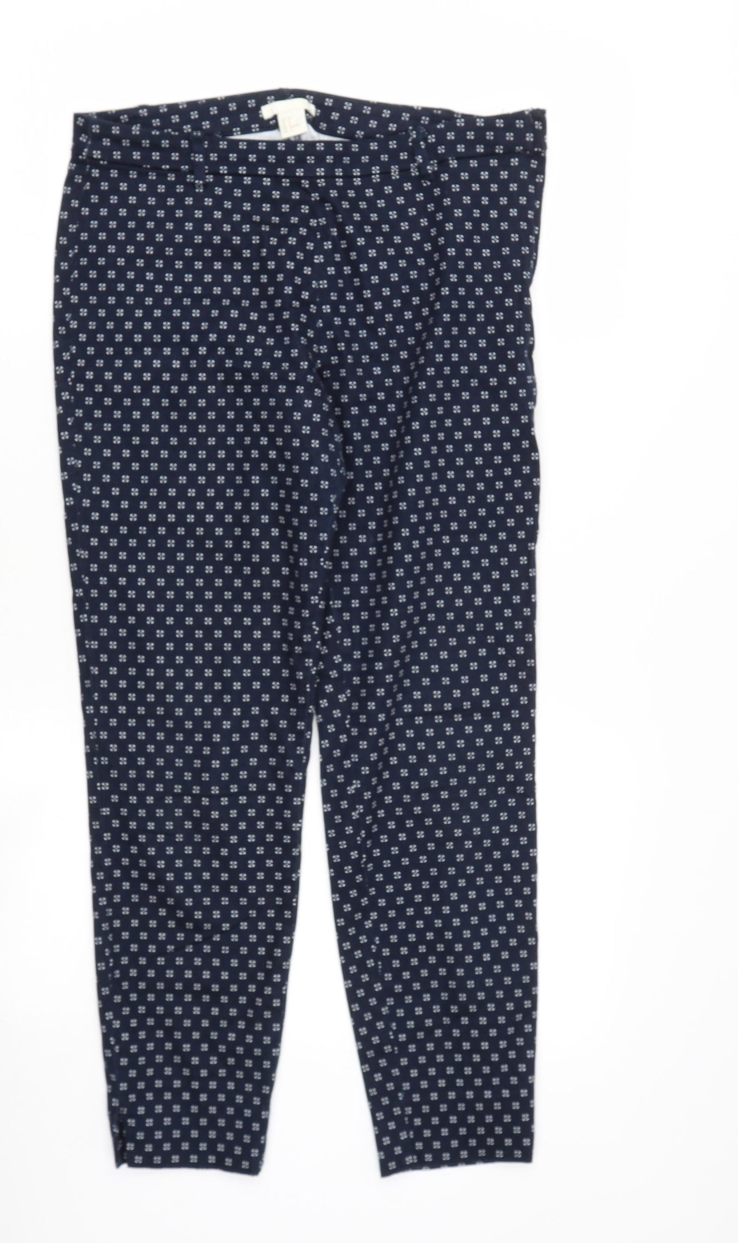 H&M Womens Blue  Cotton Harem Trousers Size 10 L26 in Regular