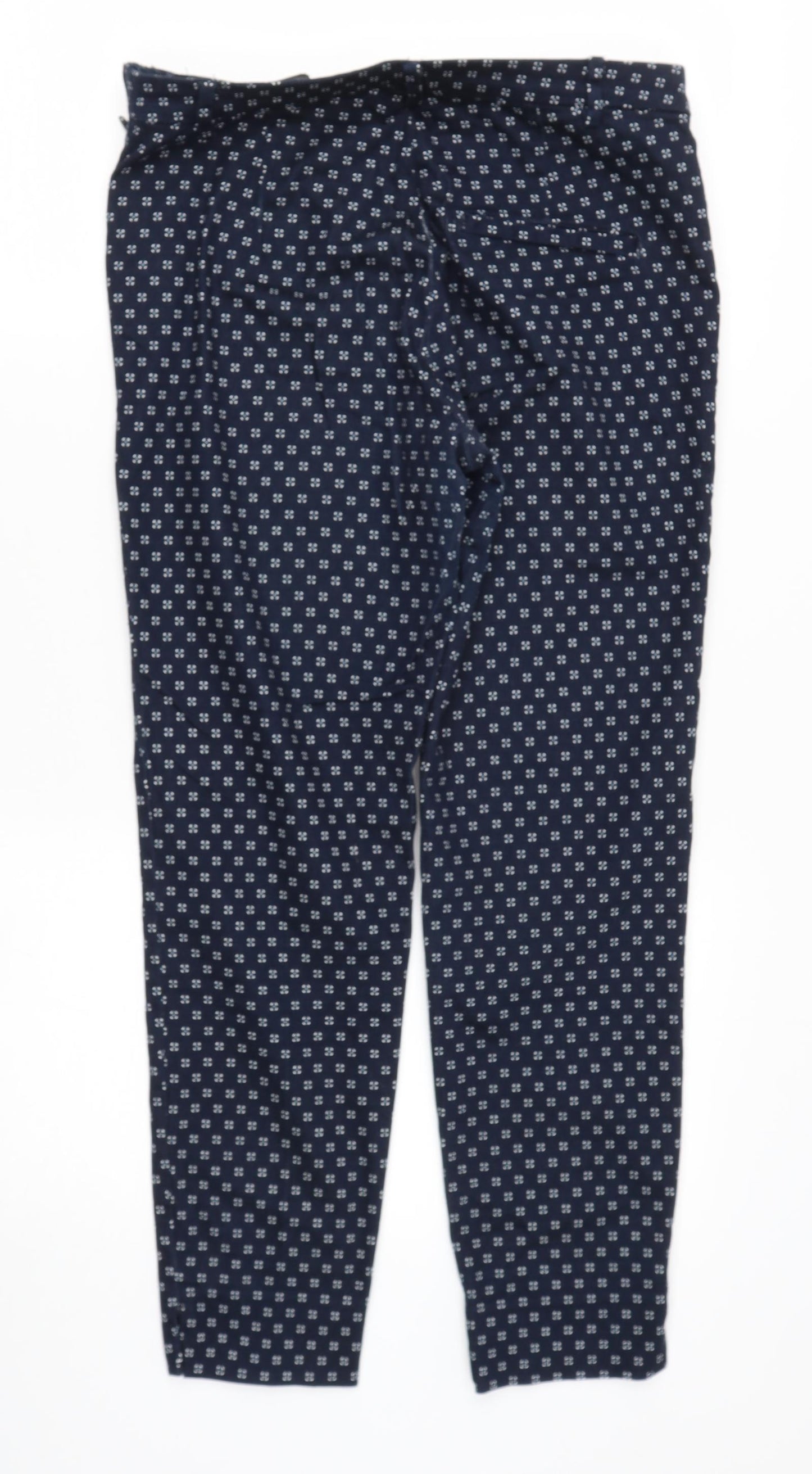 H&M Womens Blue  Cotton Harem Trousers Size 10 L26 in Regular