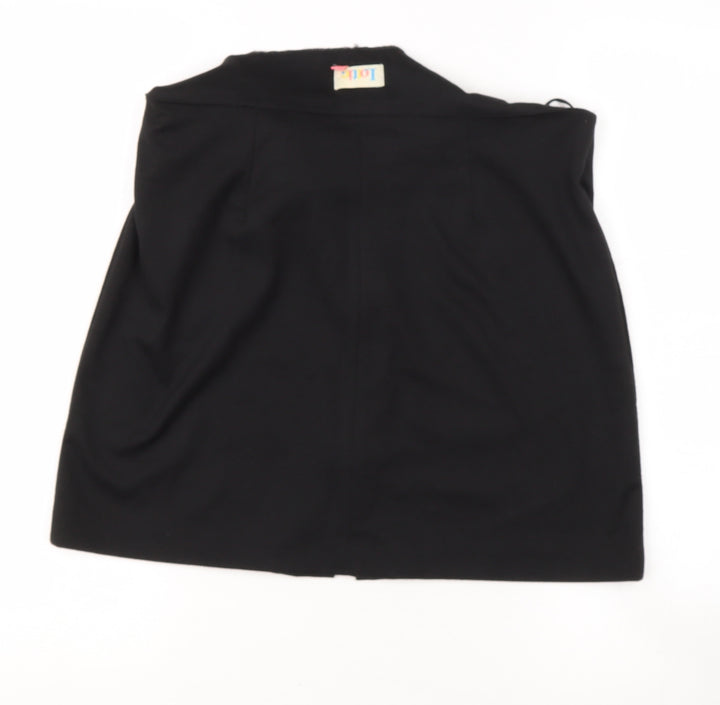 lottie Womens Black Polyester A-Line Skirt Size 12