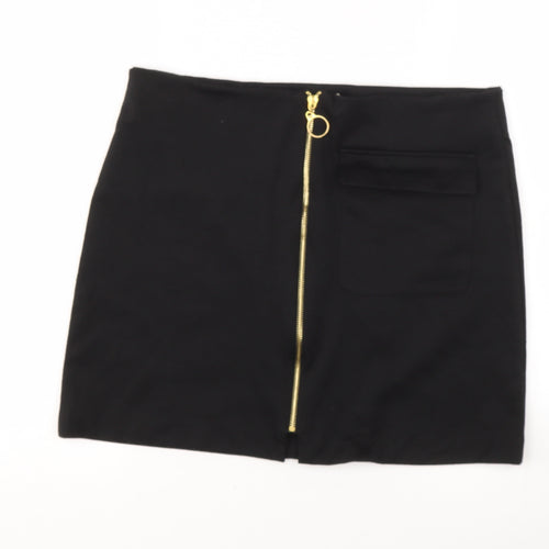 lottie Womens Black  Polyester A-Line Skirt Size 12