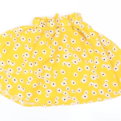 Preworn Girls Yellow  Vinyl A-Line Skirt Size 2 Years