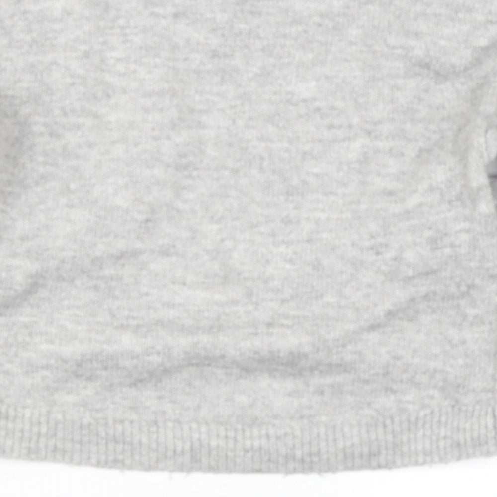 NEXT Girls Grey High Neck  Acetate Pullover Jumper Size 5 Years