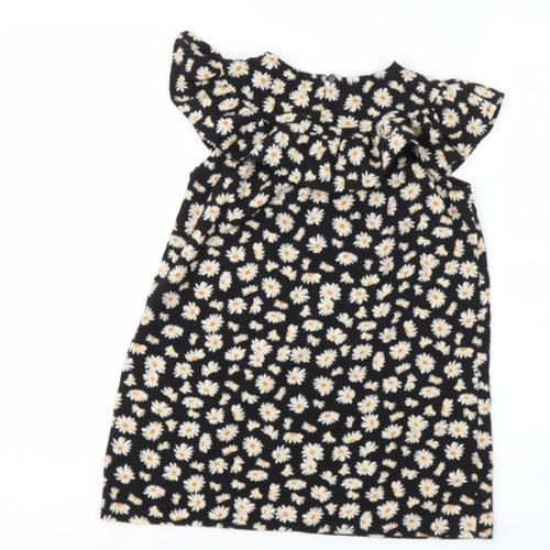 sien Girls Black Floral Polyester Ball Gown  Size 4 Years  Round Neck