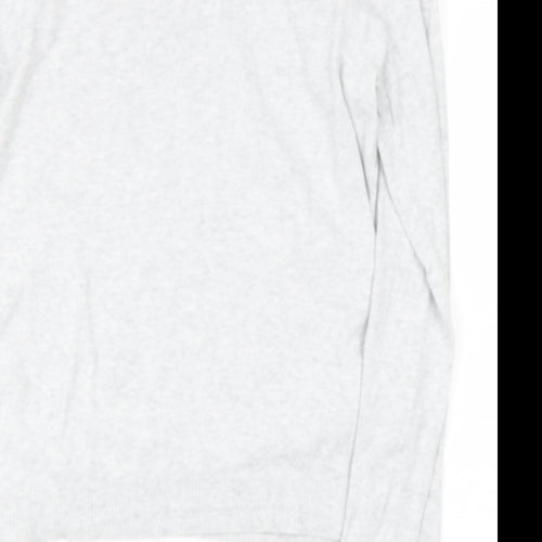 Oasis Womens Grey  Cotton Basic Polo Size M Round Neck