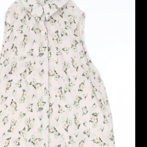 newlook Womens Multicoloured Floral Polyester Basic Blouse Size 8 Collared