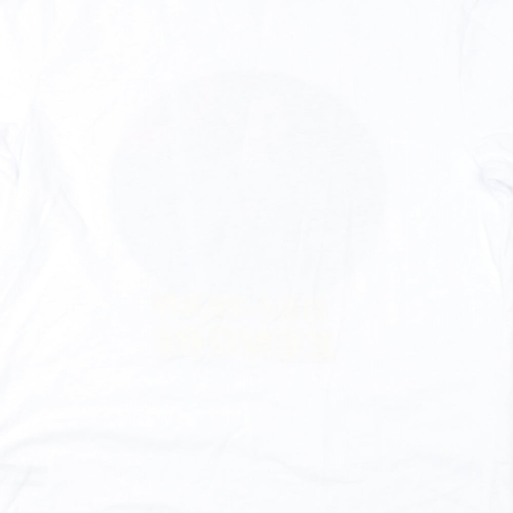 Preworn Boys White  Cotton Basic T-Shirt Size S Round Neck  - star wars