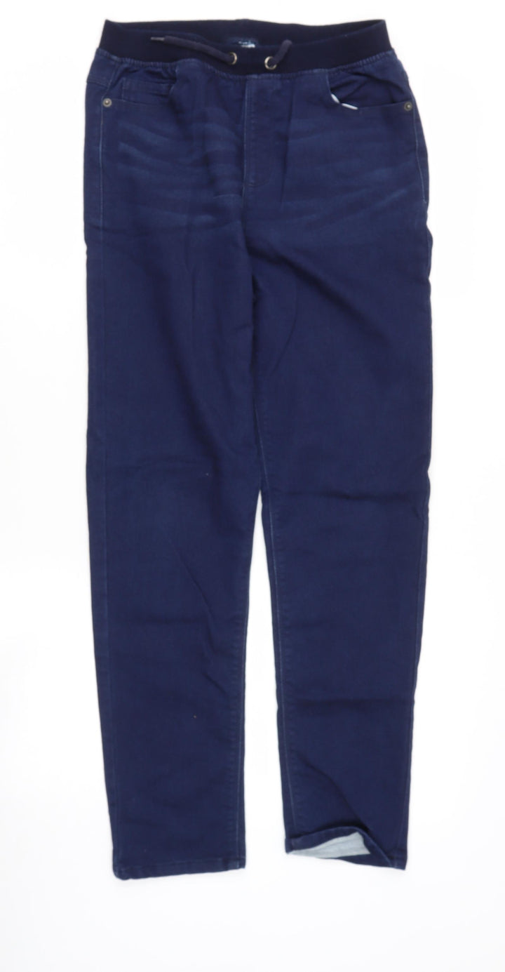 Dunnes Stores Womens Blue Cotton Harem Trousers Size M L27 in Regular