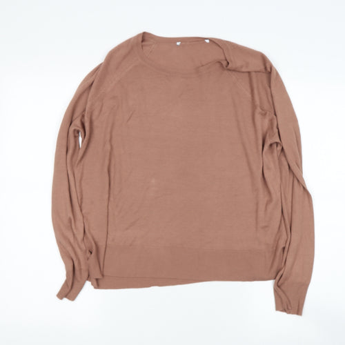 Preworn Womens Beige Round Neck  Viscose Pullover Jumper Size M