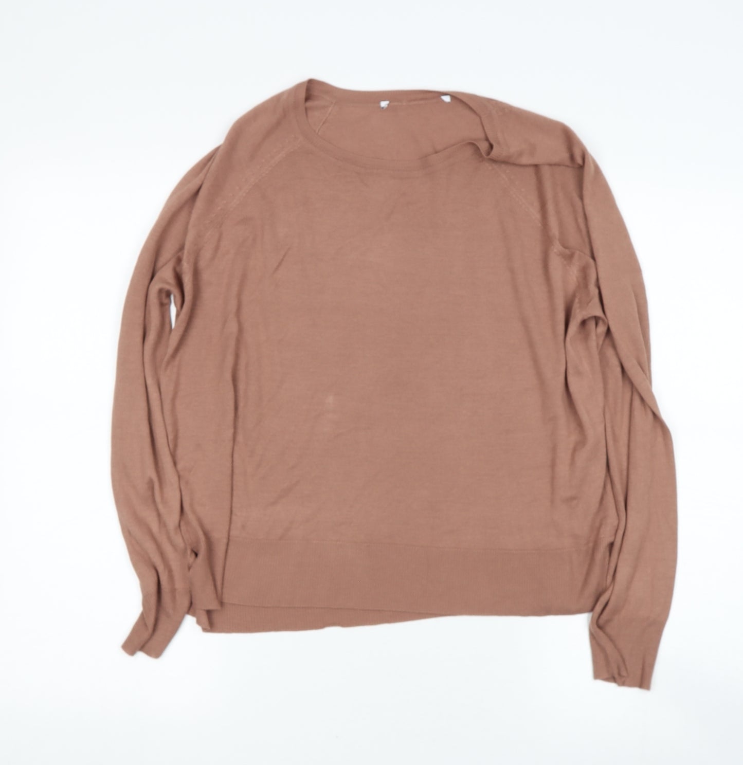 Preworn Womens Beige Round Neck  Viscose Pullover Jumper Size M