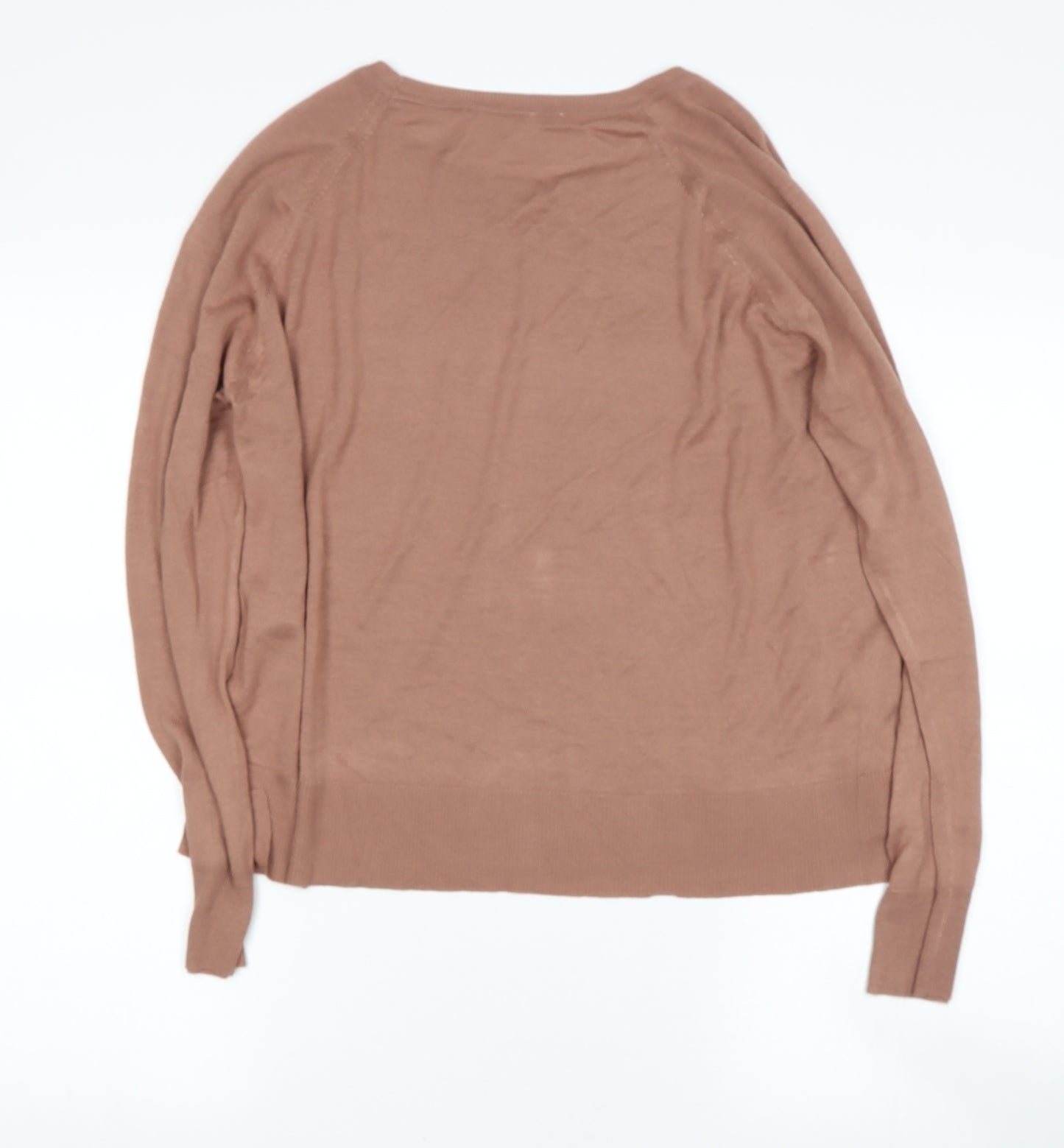 Preworn Womens Beige Round Neck  Viscose Pullover Jumper Size M