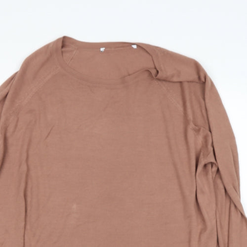 Preworn Womens Beige Round Neck  Viscose Pullover Jumper Size M