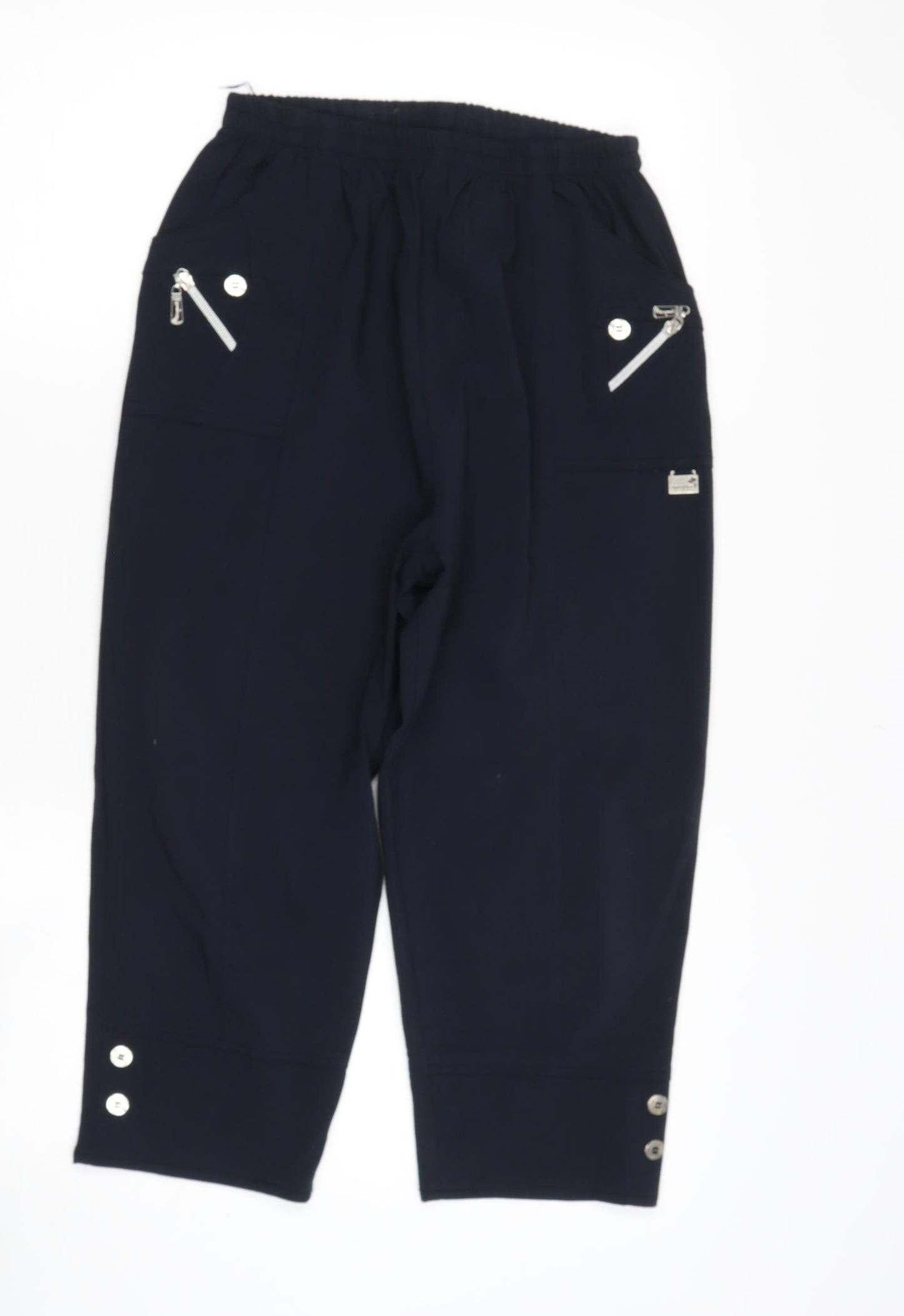 Preworn Womens Blue  Cotton Cropped Trousers Size M L27 in Regular