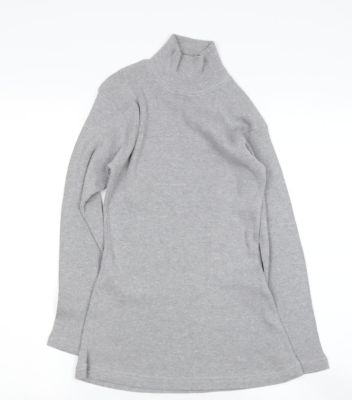 Sasha Girls Grey High Neck Cotton Henley Jumper Size 15 Years