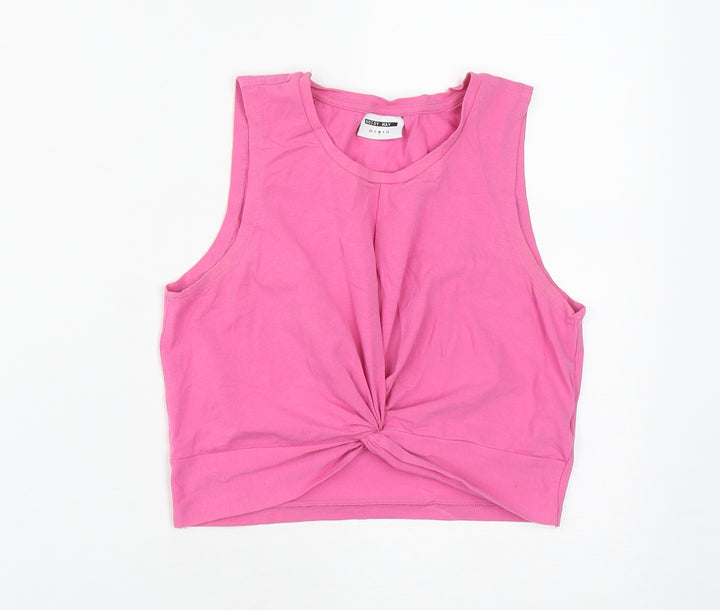 Noisy may Girls Pink  Cotton Cropped Tank Size M Round Neck
