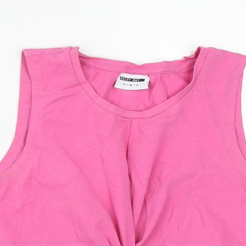 Noisy may Girls Pink  Cotton Cropped Tank Size M Round Neck
