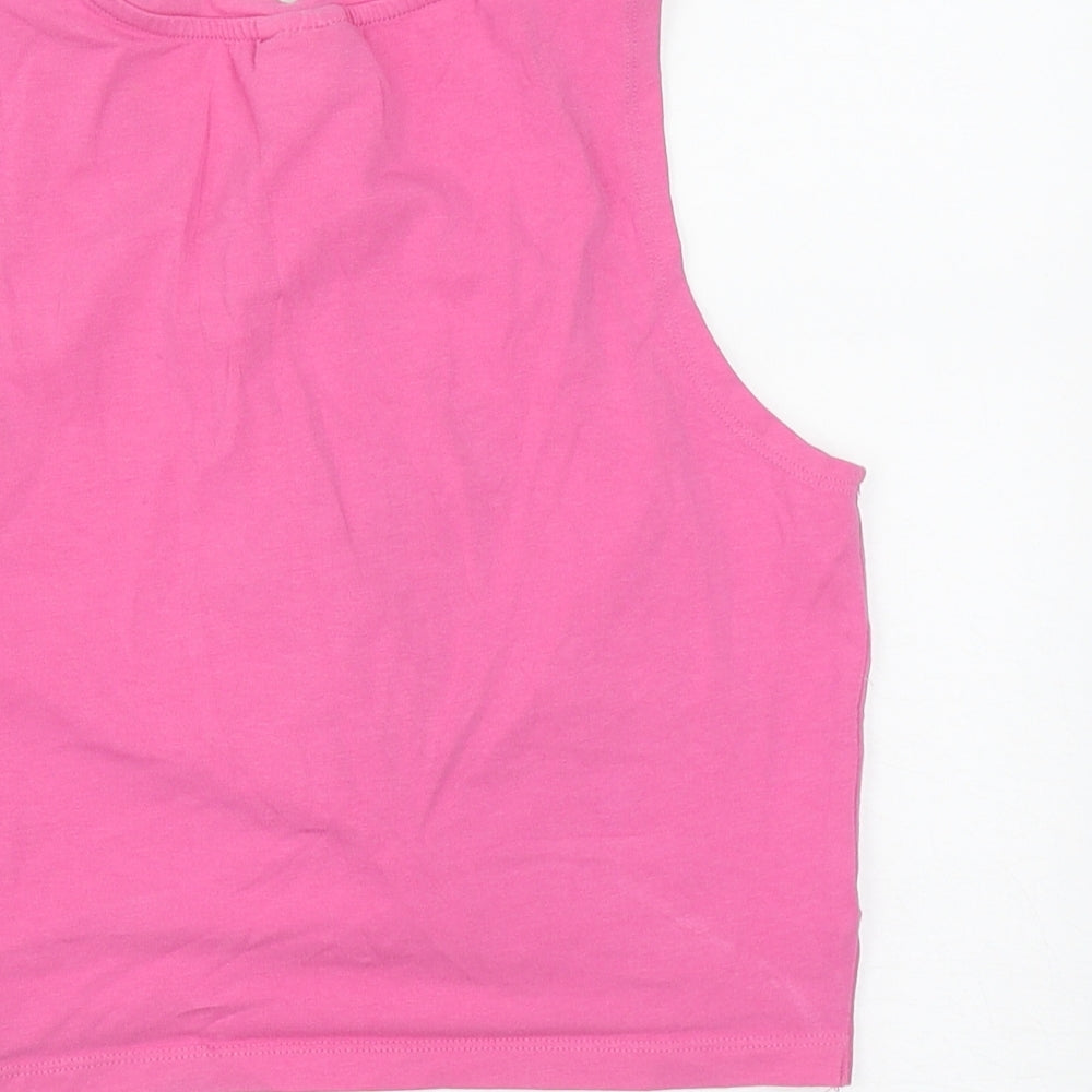 Noisy may Girls Pink  Cotton Cropped Tank Size M Round Neck