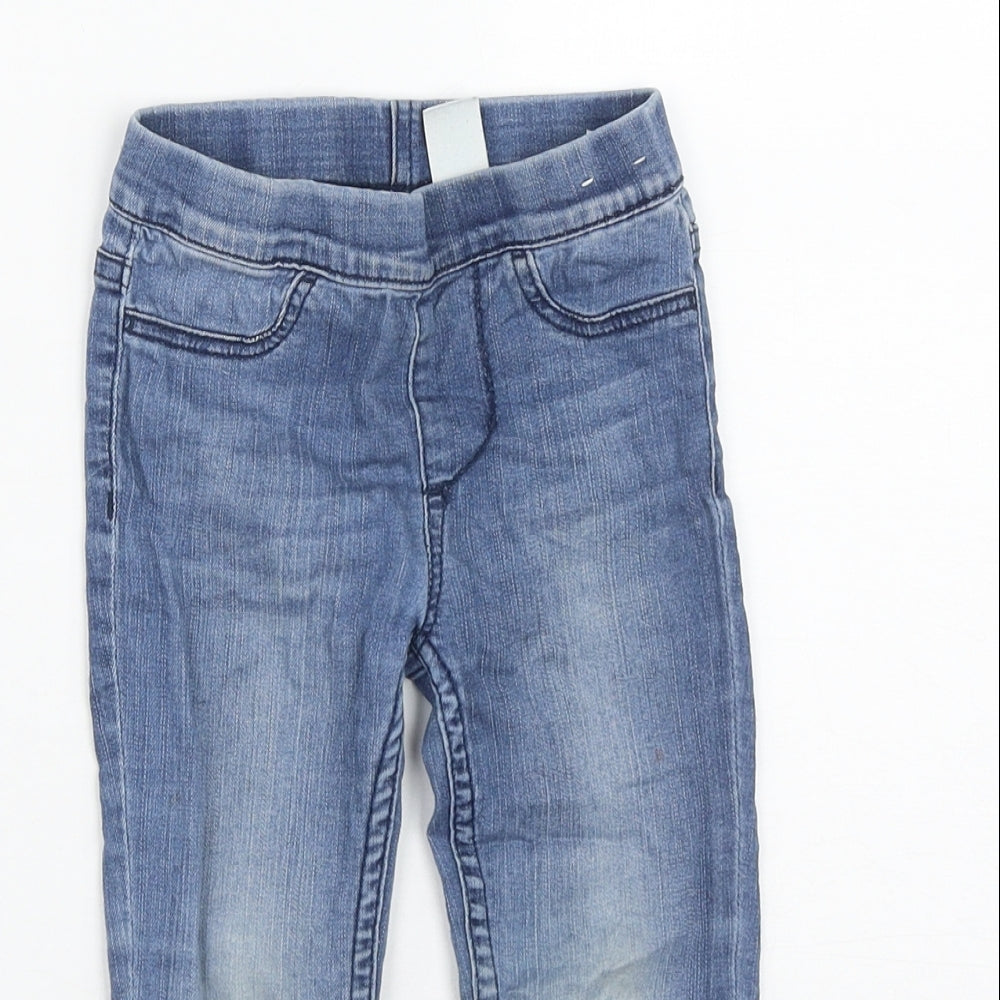 H&M Girls Blue  Cotton Jegging Jeans Size 2 Years  Regular