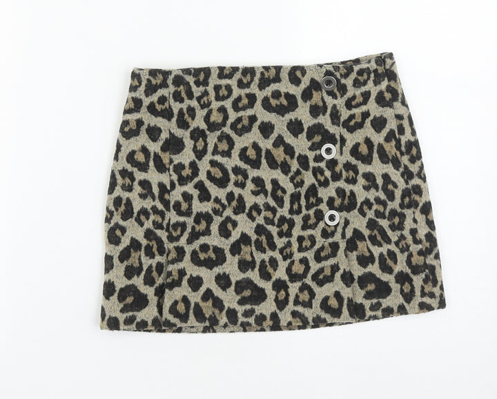 NEXT Girls Multicoloured Animal Print Polyester A-Line Skirt Size 9 Years Regular Zip