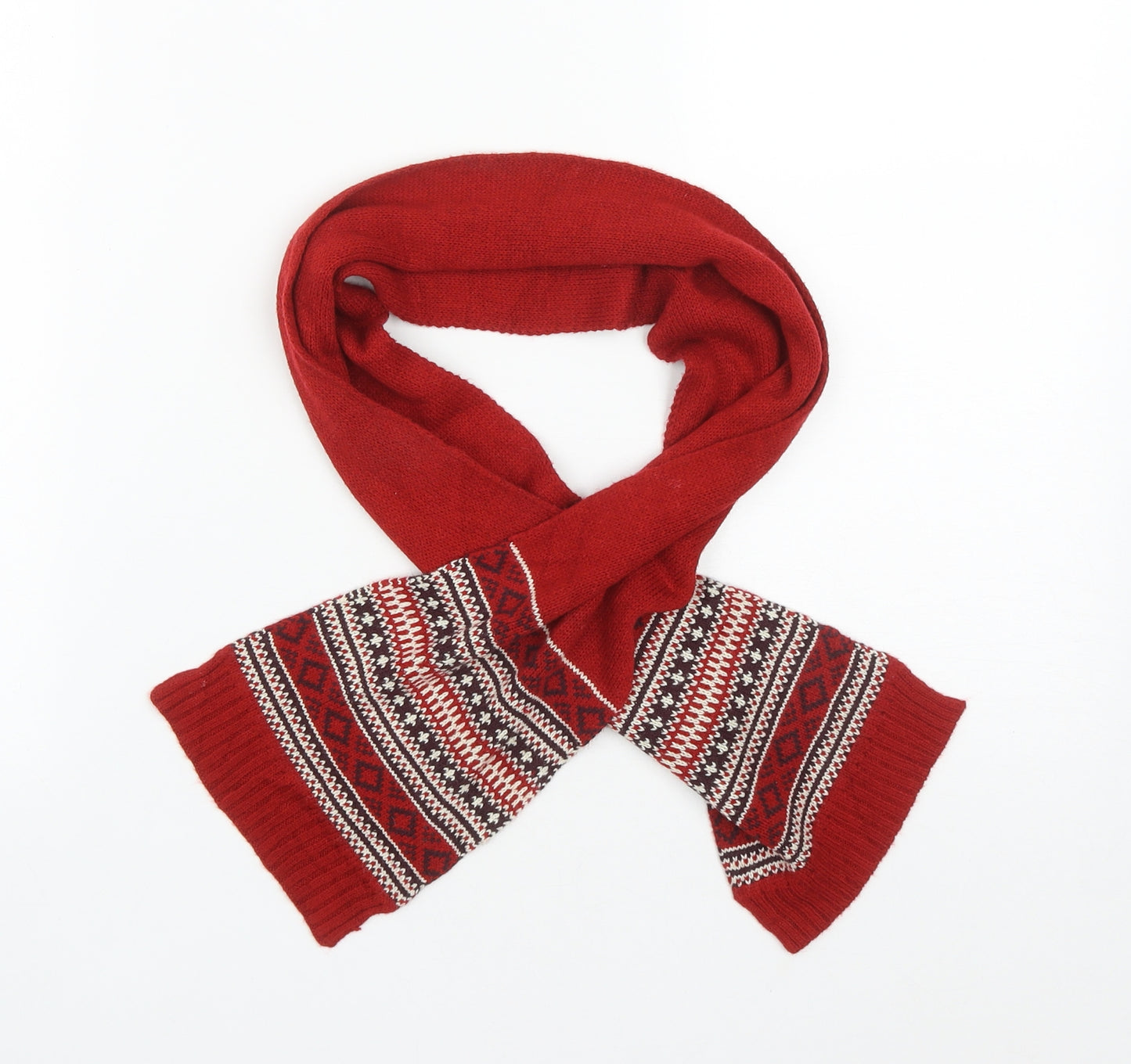 Uniqlo Boys Red Geometric Acrylic Scarf  One Size