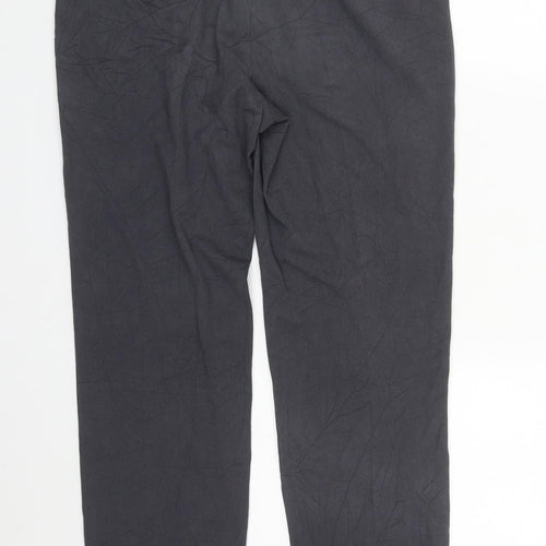 Marks and Spencer Womens Grey  Polyester Trousers  Size 12 L29 in Regular Zip