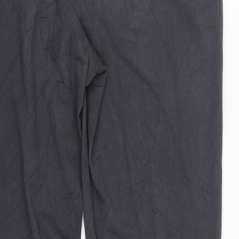 Marks and Spencer Womens Grey  Polyester Trousers  Size 12 L29 in Regular Zip