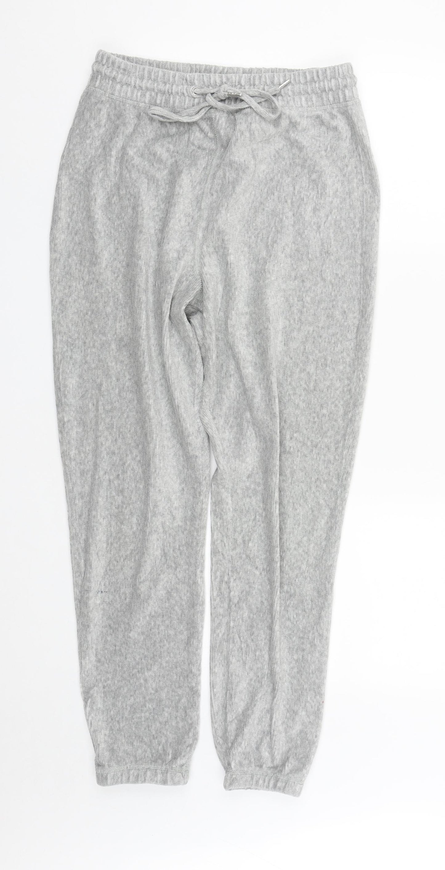 Topshop Womens Grey  Polyester Track Pants Trousers Size 12 L27 in Regular Drawstring