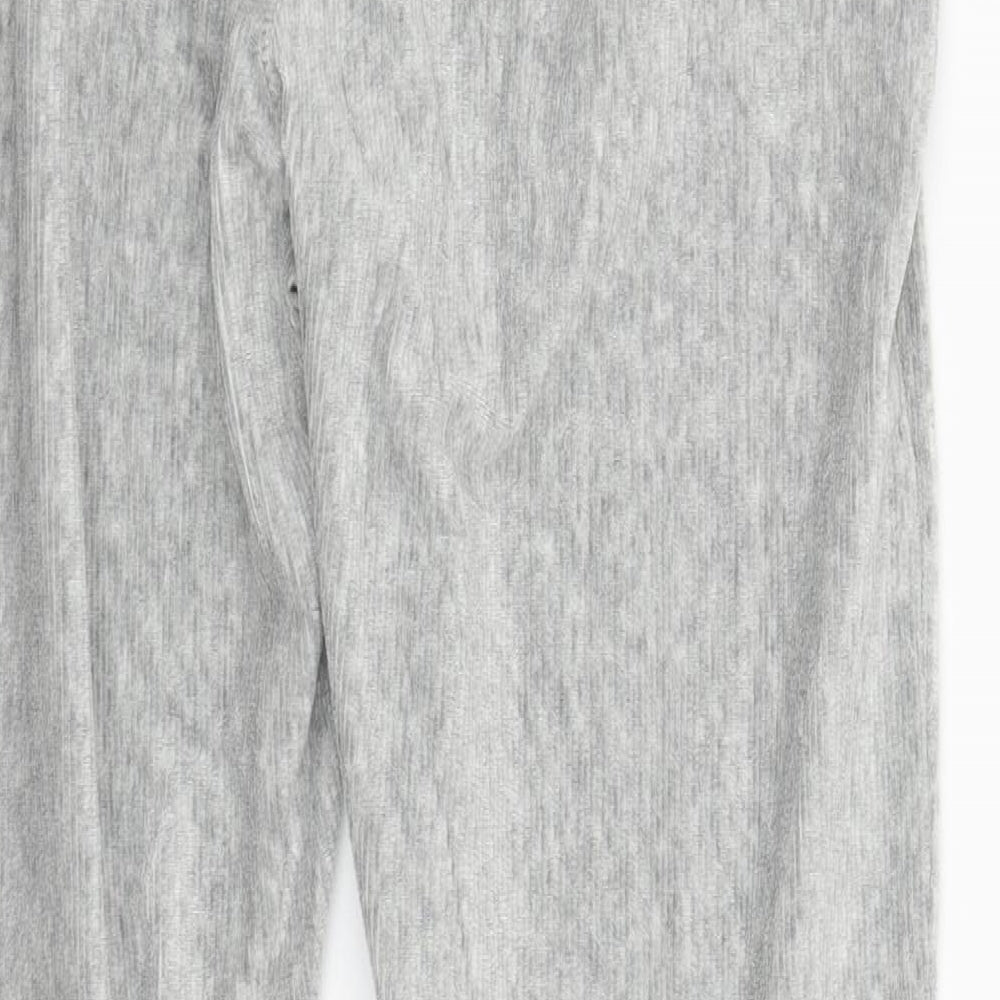 Topshop Womens Grey  Polyester Track Pants Trousers Size 12 L27 in Regular Drawstring