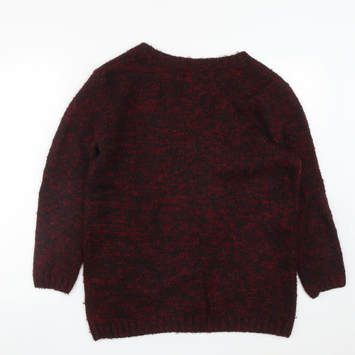 Matalan Womens Red V-Neck  Acrylic Pullover Jumper Size 10
