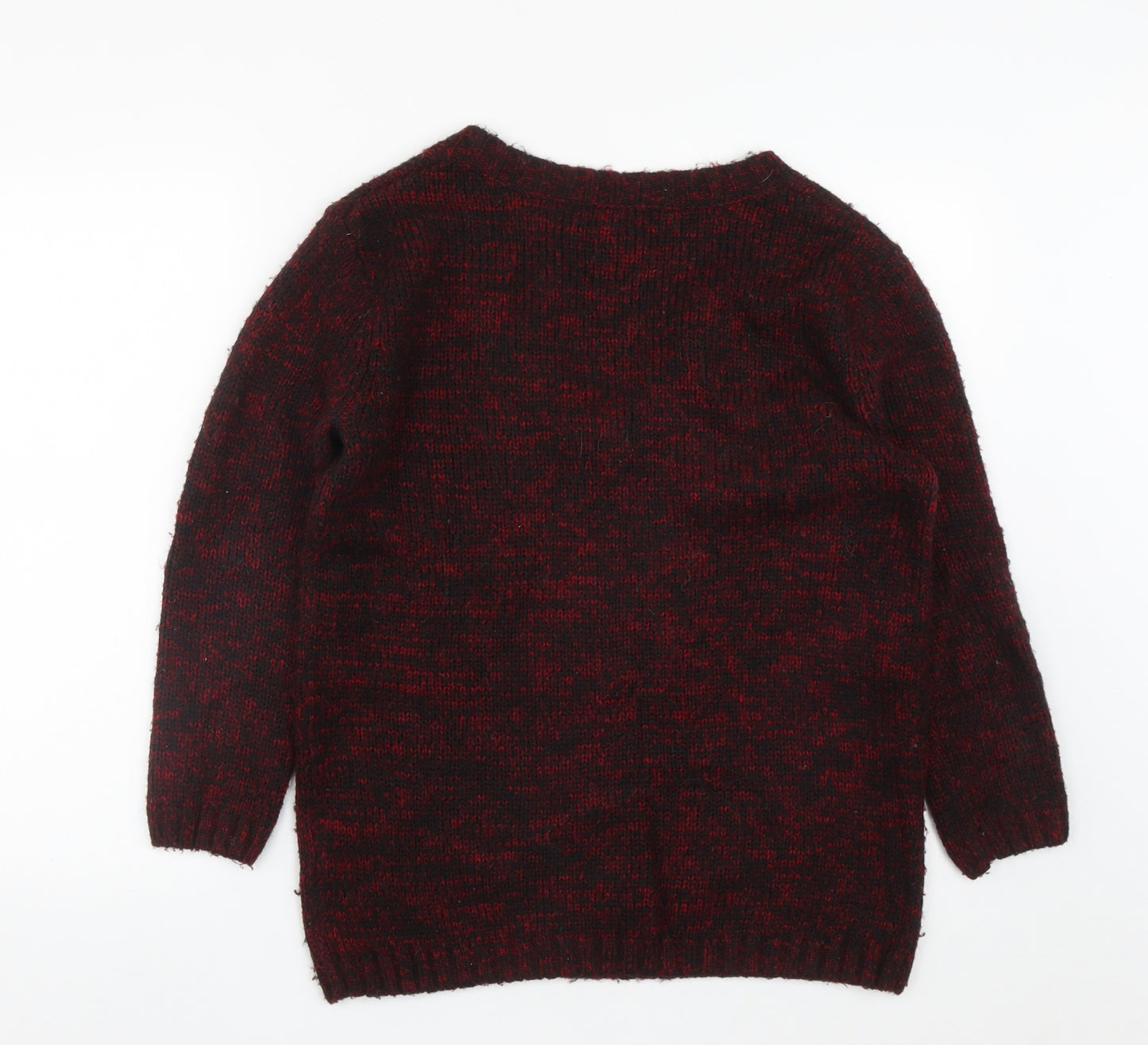Matalan Womens Red V-Neck  Acrylic Pullover Jumper Size 10