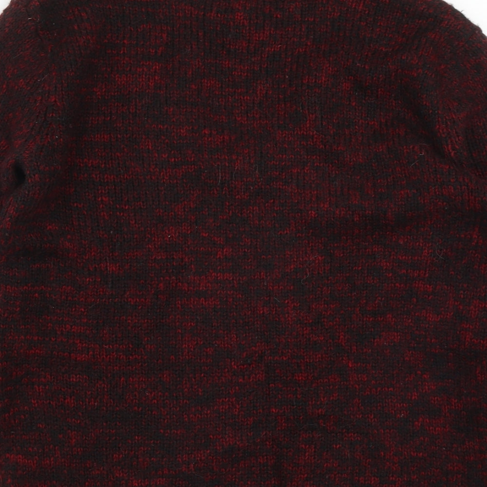 Matalan Womens Red V-Neck  Acrylic Pullover Jumper Size 10