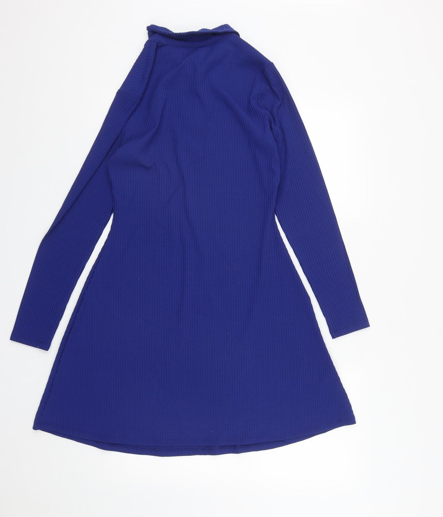 Primark Womens Blue  Polyester Shirt Dress  Size S  Collared Zip
