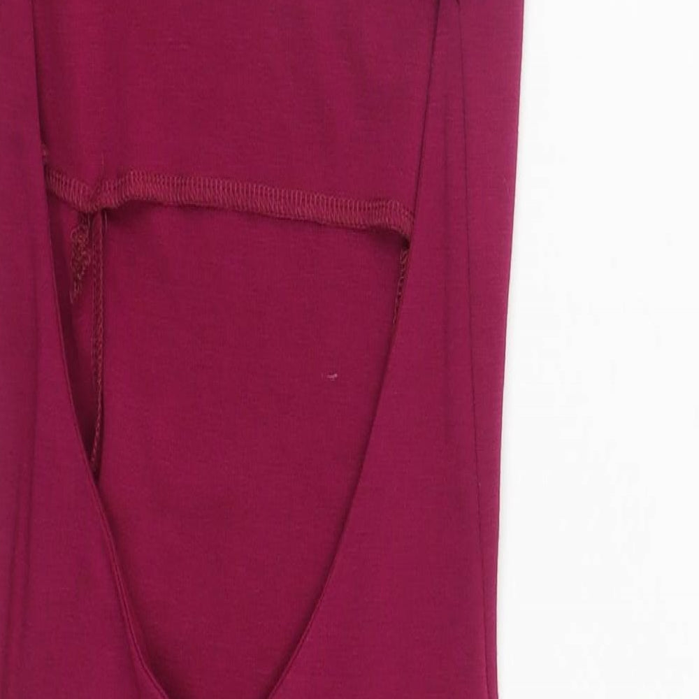 ASOS Womens Purple  Viscose Bodycon  Size 6  Round Neck Hook & Eye
