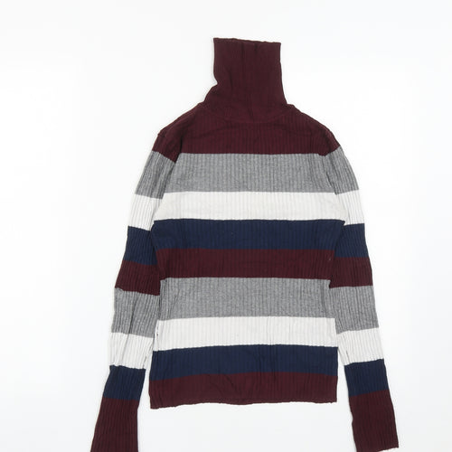 Atmosphere Womens Multicoloured Roll Neck Striped Polyester Pullover Jumper Size 10