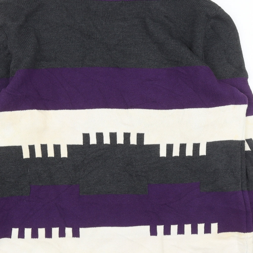 Bonprix Collection Womens Multicoloured Round Neck Geometric Acrylic Pullover Jumper Size 12   - size 12-14