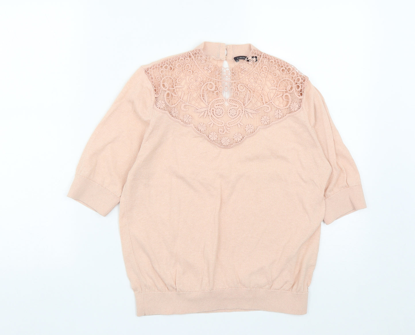 Marks and Spencer Womens Pink Round Neck  Polyester Pullover Jumper Size 12