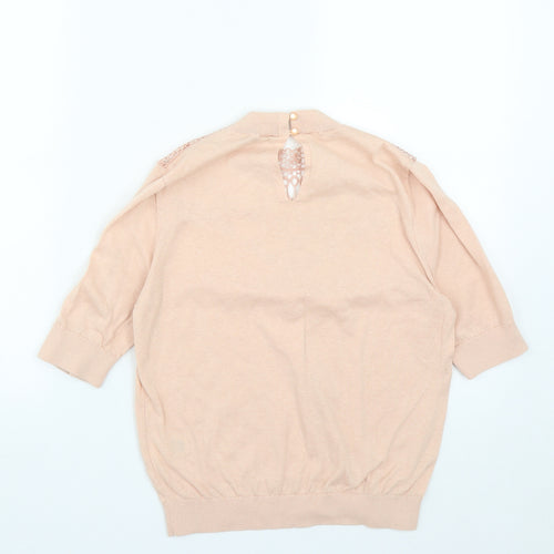 Marks and Spencer Womens Pink Round Neck  Polyester Pullover Jumper Size 12