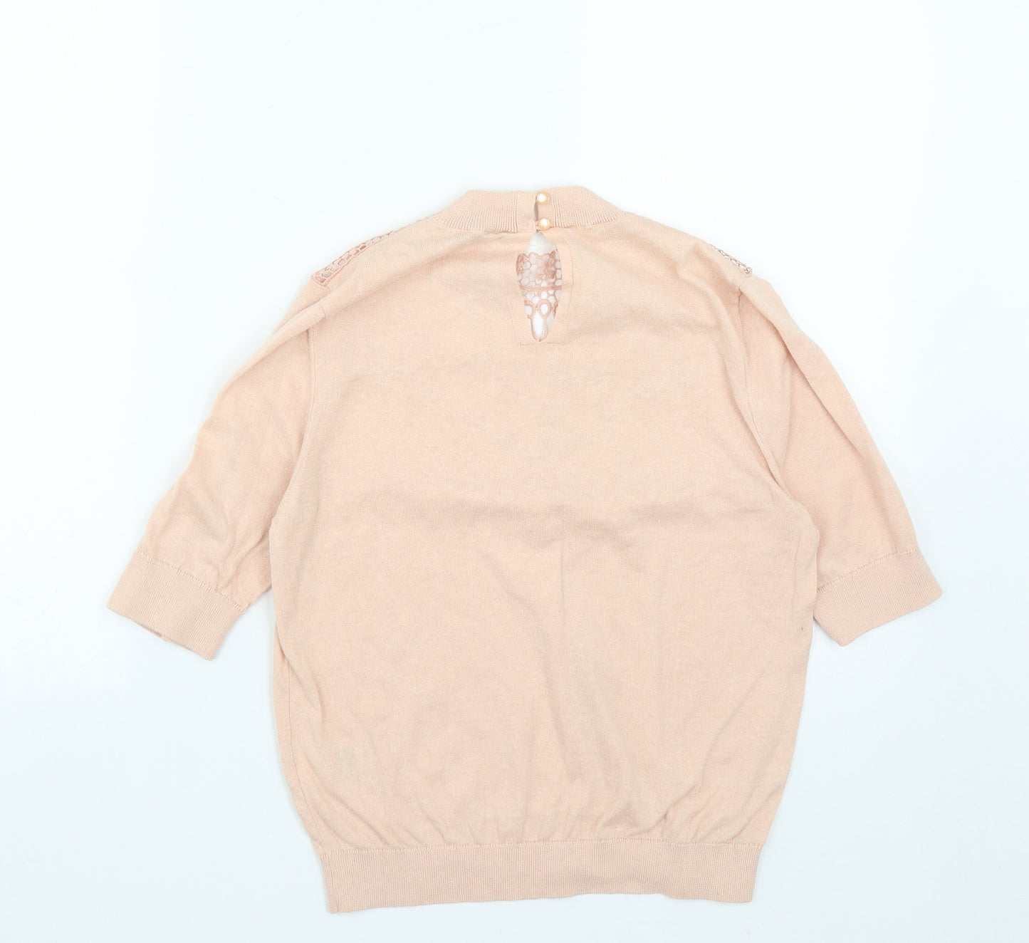 Marks and Spencer Womens Pink Round Neck  Polyester Pullover Jumper Size 12