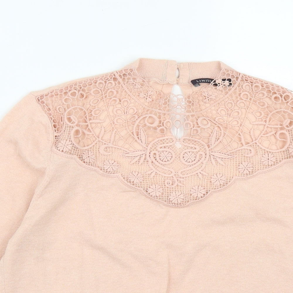 Marks and Spencer Womens Pink Round Neck  Polyester Pullover Jumper Size 12