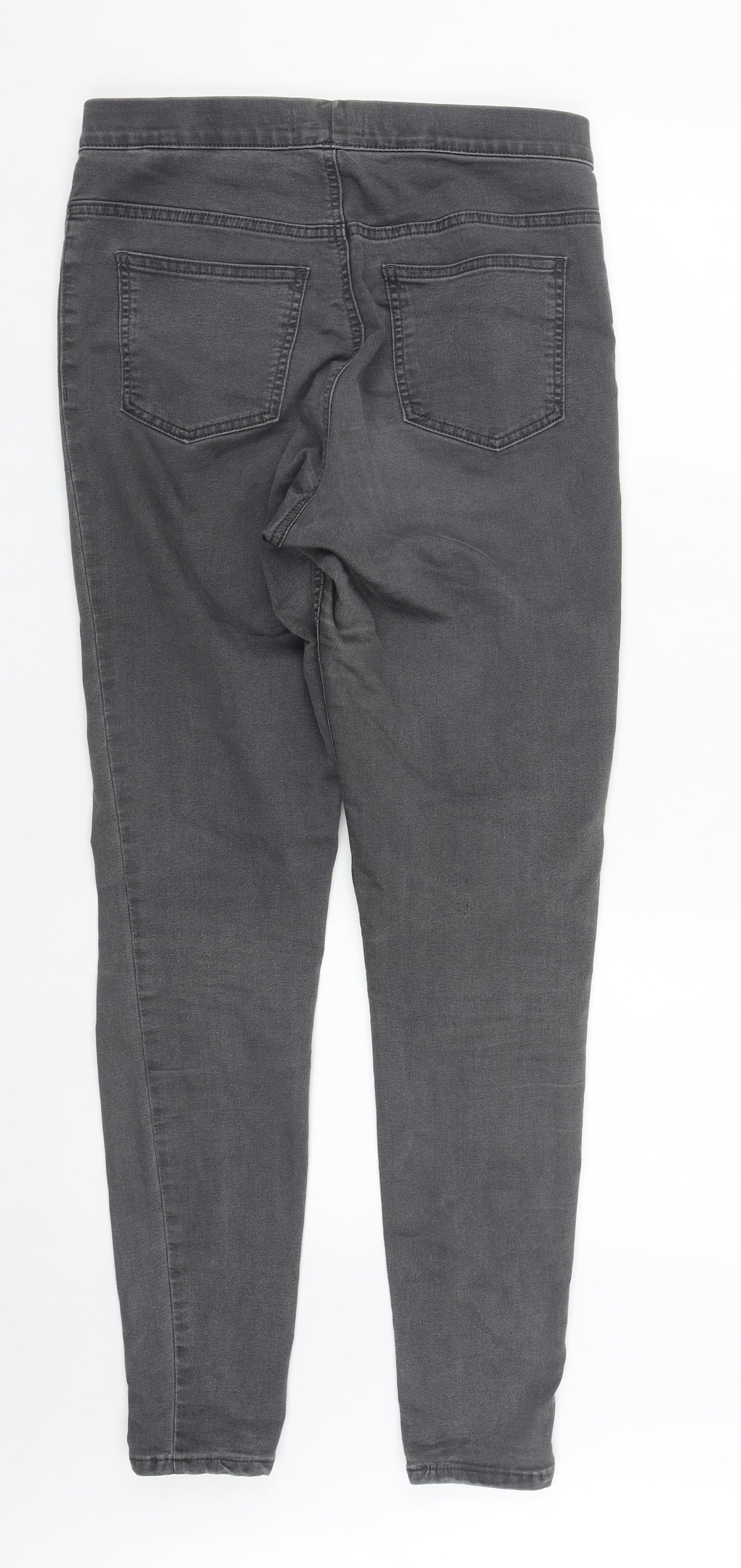 Marks and Spencer Womens Grey  Cotton Cropped Jeans Size 12 L29 in Regular