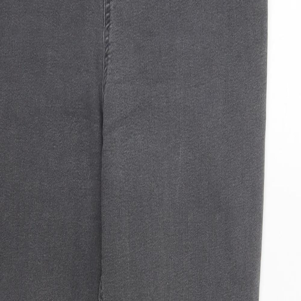 Marks and Spencer Womens Grey  Cotton Cropped Jeans Size 12 L29 in Regular