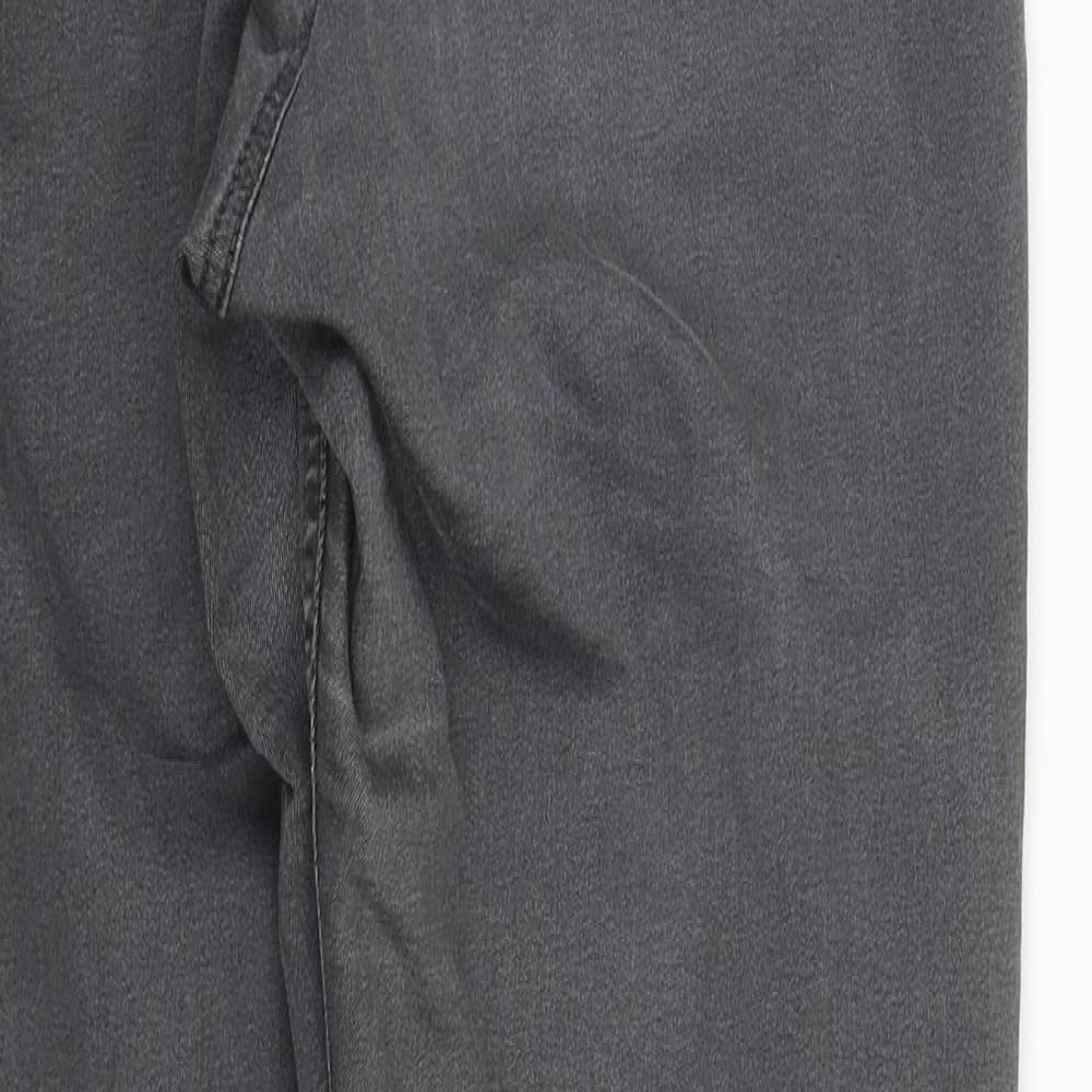 Marks and Spencer Womens Grey  Cotton Cropped Jeans Size 12 L29 in Regular