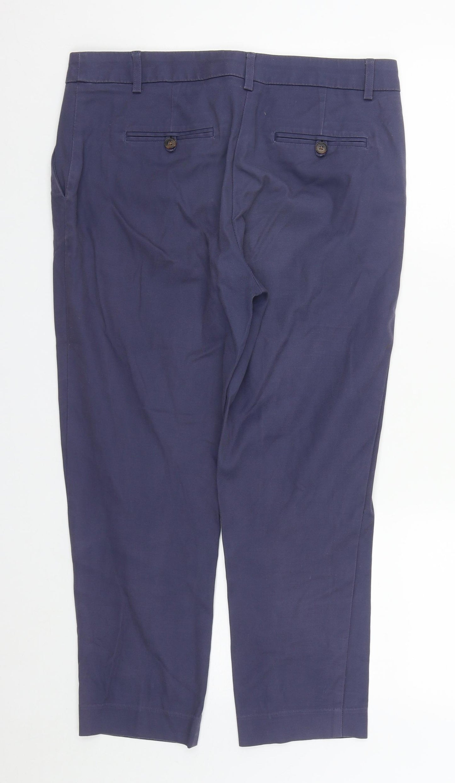NEXT Womens Blue  Cotton Trousers  Size 12 L27 in Regular Zip