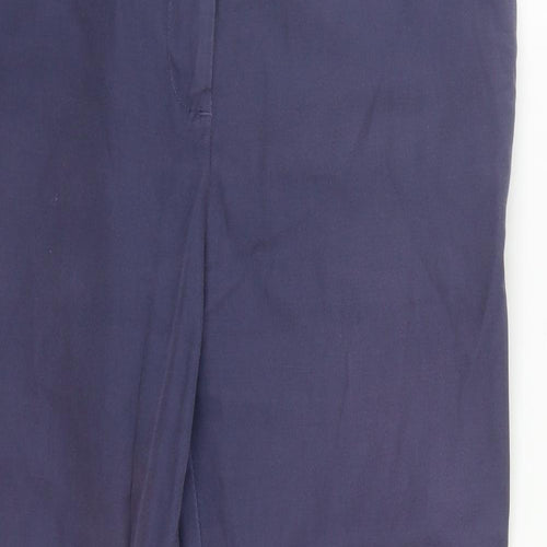 NEXT Womens Blue  Cotton Trousers  Size 12 L27 in Regular Zip