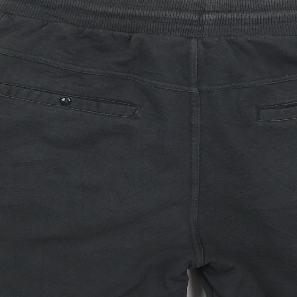 H&M Mens Black  Cotton Bermuda Shorts Size M L8 in Regular Drawstring