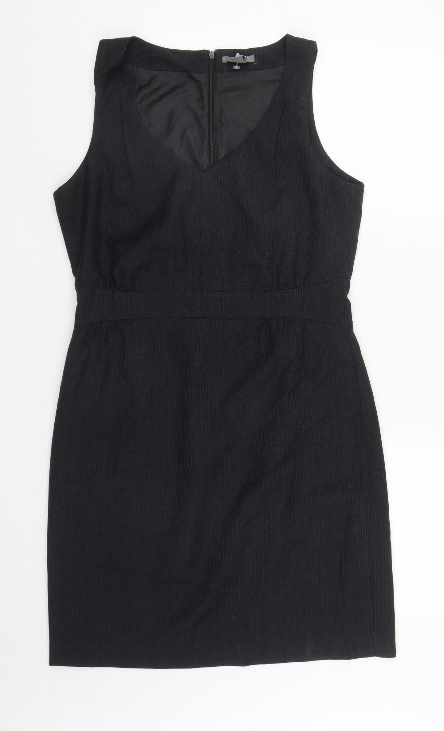 Gap Womens Black  Wool A-Line  Size 12  V-Neck Zip