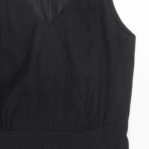 Gap Womens Black  Wool A-Line  Size 12  V-Neck Zip