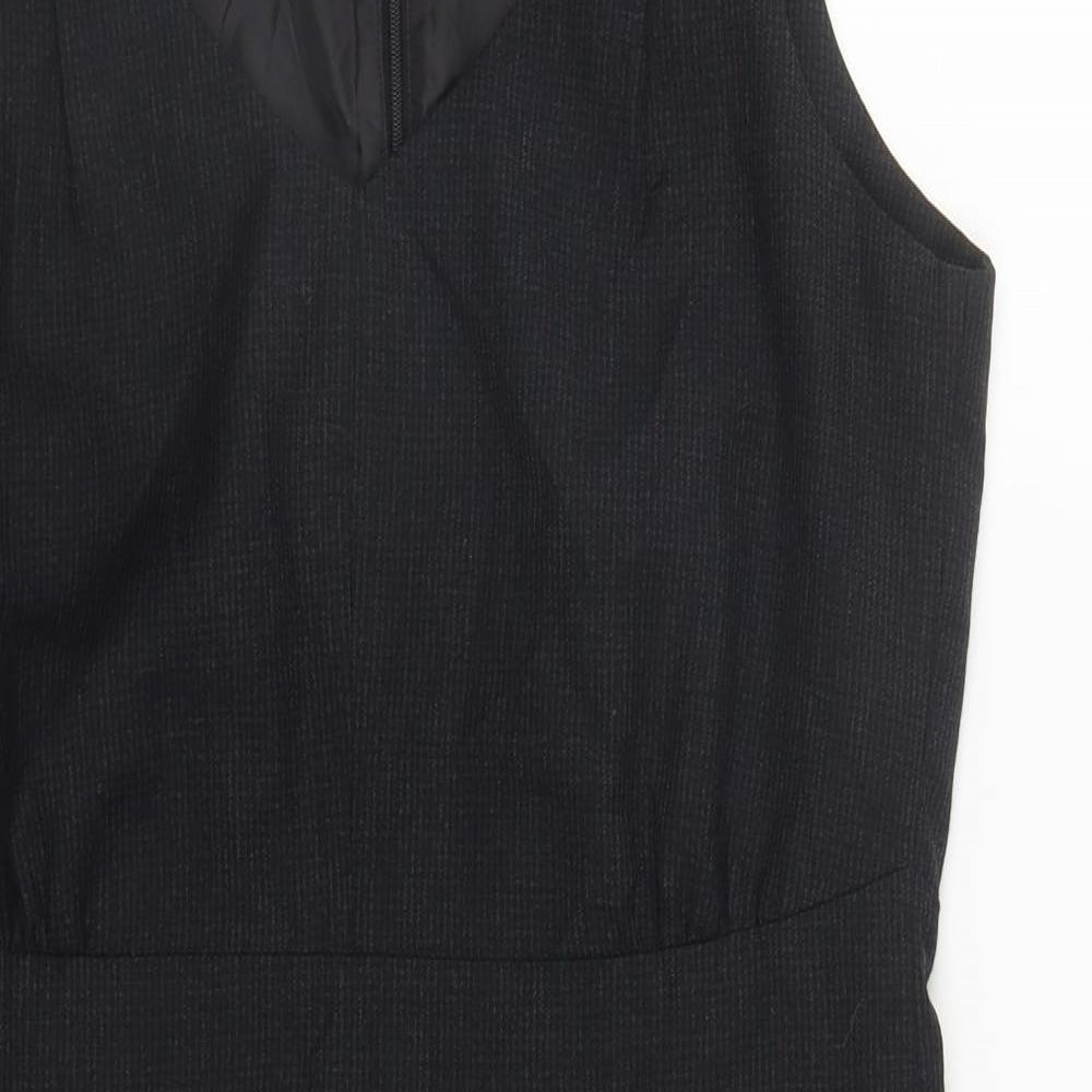 Gap Womens Black  Wool A-Line  Size 12  V-Neck Zip