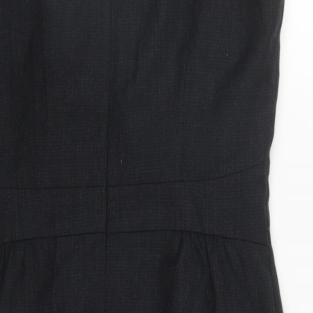 Gap Womens Black  Wool A-Line  Size 12  V-Neck Zip