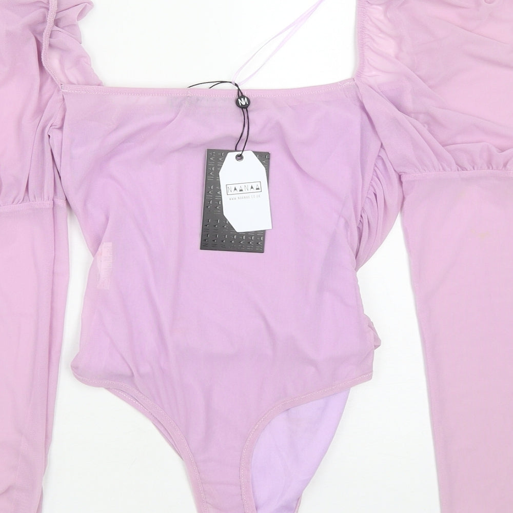 Nanana Womens Purple  Polyester Bodysuit One-Piece Size 8  Snap